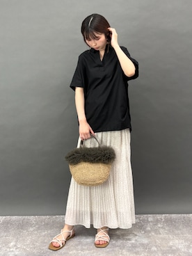 「NICOLE white（ニコルホワイト）のマジョリカプリーツスカート（スカート、その他）」を使った、NICOLE whiteさん（レディース・162cm）の春コーディネート