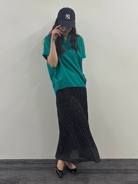 「NICOLE white（ニコルホワイト）のマジョリカプリーツスカート（スカート、その他）」を使った、NICOLE whiteさん（レディース・162cm）の春コーディネート
