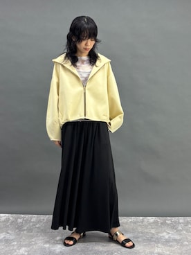 「春カラー」｜「アイテム（パーカー）」を使った、NICOLE whiteさん（レディース・167cm）の春コーディネート
