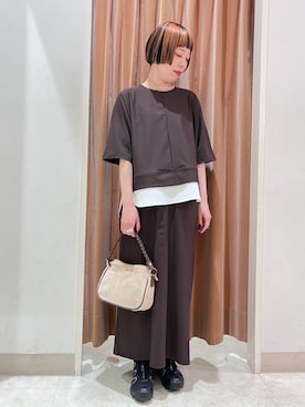 「NICOLE white（ニコルホワイト）のアイテム」を使った、NICOLE whiteさん（レディース・157cm）の春コーディネート