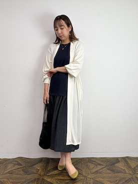 「ロングカーディガン」｜NICOLE whiteさん（レディース・162cm）の夏コーディネート