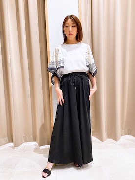 「デザイントップス」｜NICOLE whiteさん（レディース・152cm）の夏コーディネート
