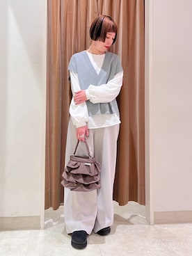 「NICOLE white（ニコルホワイト）のアイテム」を使った、NICOLE whiteさん（レディース・157cm）の春コーディネート