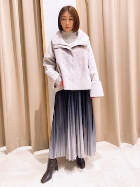 「スカートコーデ」｜「アイテム（ブルゾン）」を使った、NICOLE whiteさん（レディース・152cm）の冬コーディネート