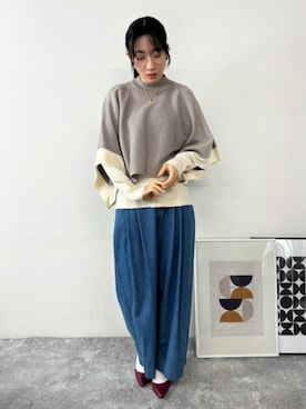 「アイテム（アンサンブル）」を使った、NICOLE whiteさん（レディース・164cm）の秋コーディネート