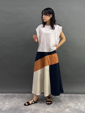 「配色」｜NICOLE whiteさん（レディース・167cm）の春コーディネート