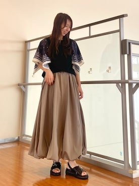 「バルーンスカート」｜NICOLE whiteさん（レディース・152cm）の夏コーディネート