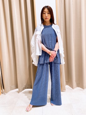 「大人カジュアルコーデ」｜「アイテム（ブルゾン）」を使った、NICOLE whiteさん（レディース・152cm）の夏コーディネート
