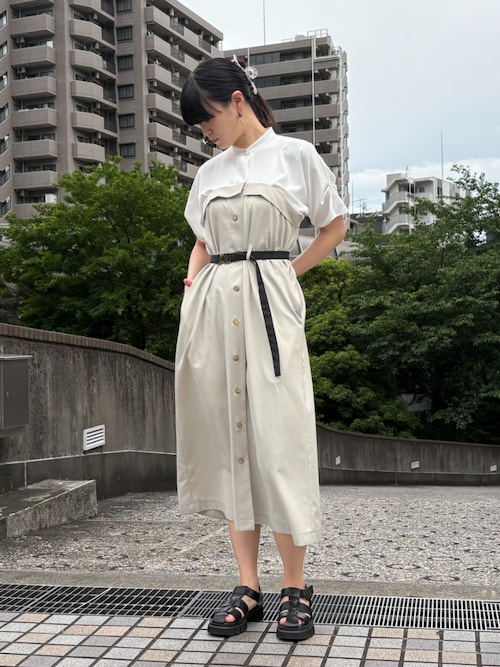 YOKO CHAN REYC 新品未使用ワンピース 白×黒 ドッキングワンピース ヨーコチャン REYC 未使用ワンピース 白×黒 ドッキングワンピース