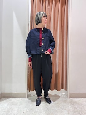 「秋先取りコーデ」｜「アイテム（デニムジャケット）」を使った、NICOLE whiteさん（レディース・157cm）の秋コーディネート