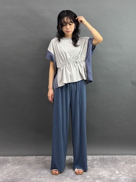 「配色」｜NICOLE whiteさん（レディース・167cm）の夏コーディネート