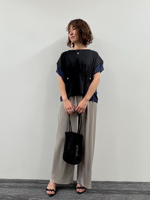 NICOLE WHITE　パンツセットアップ・ロングワンピース　サイズ38　M セットアップ】プルオーバー×パンツ（ワンピース）｜NICOLE