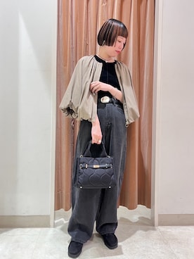 「アイテム（ブルゾン）」を使った、NICOLE whiteさん（レディース・157cm）の秋コーディネート