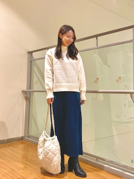 「タートルネック」｜「アイテム（ジャンパースカート）」を使った、NICOLE whiteさん（レディース・152cm）の冬コーディネート