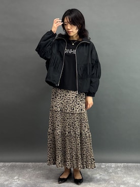 「アイテム（ブルゾン）」を使った、NICOLE whiteさん（レディース・167cm）の秋コーディネート