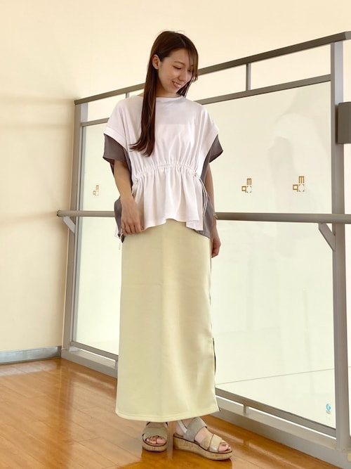 NICOLE white スカート サイドZIPタイトスカート／ダンボール