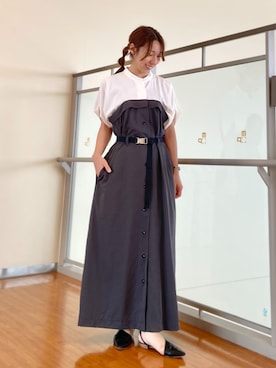 「レイヤード風」｜NICOLE whiteさん（レディース・152cm）の夏コーディネート