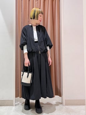 「ママファッション」｜「アイテム（ブルゾン）」を使った、NICOLE whiteさん（レディース・157cm）の春コーディネート