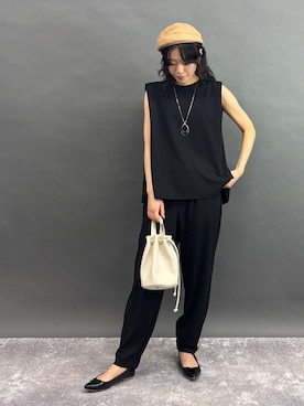 「シンプル・ベーシック」｜NICOLE whiteさん（レディース・167cm）の夏コーディネート