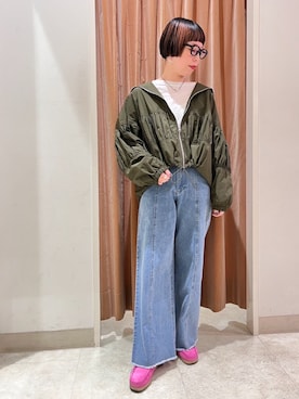 「アイテム（ブルゾン）」を使った、NICOLE whiteさん（レディース・158cm）の秋コーディネート