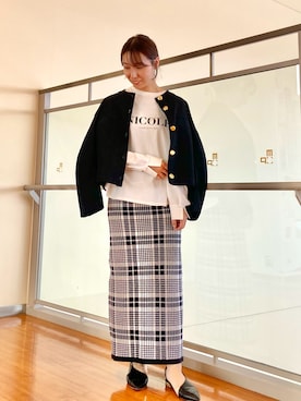 「秋先取りコーデ」｜「アイテム（デニムジャケット）」を使った、NICOLE whiteさん（レディース・152cm）の秋コーディネート