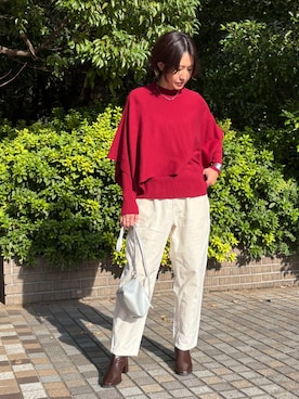 「アイテム（アンサンブル）」を使った、NICOLE whiteさん（レディース・164cm）の冬コーディネート