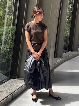 「シアートップス」｜「アイテム（ブルゾン）」を使った、NICOLE whiteさん（レディース・164cm）の夏コーディネート