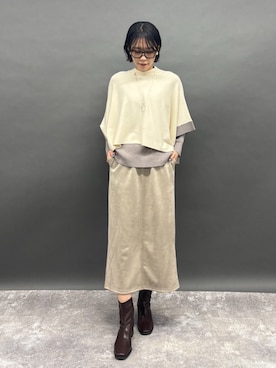 「アイテム（アンサンブル）」を使った、NICOLE whiteさん（レディース・167cm）の冬コーディネート