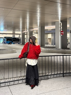 「アイテム（帽子、ブラウン系）」を使った、sa_さん（メンズ・171cm）の冬コーディネート