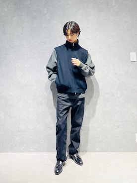 「アイテム（ベスト）」を使った、旭 惟吹さん（メンズ・180cm）の冬コーディネート