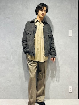 「NANO universe（ナノユニバース）のアイテム（ジャケット/アウター）」を使った、旭 惟吹さん（メンズ・180cm）の冬コーディネート