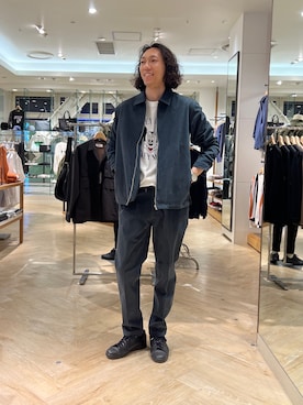「アイテム（ブルゾン、グレー系）」を使った、ooiさん（メンズ・178cm）の秋コーディネート