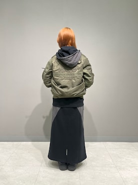 「ジップアップパーカー」｜「アイテム（MA-1）」を使った、ritaさん（レディース・155cm）の夏コーディネート
