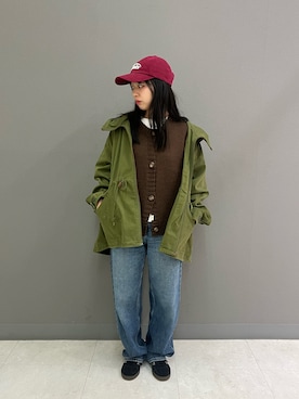 「アイテム（ミリタリージャケット）」を使った、ritaさん（レディース・155cm）の秋コーディネート