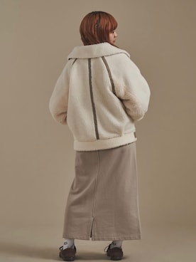 「スウェットスカート」｜「アイテム（ブルゾン）」を使った、ritaさん（レディース・155cm）の秋コーディネート