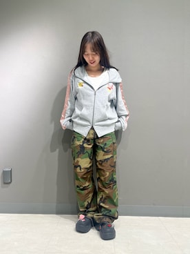 「アイテム（カーゴパンツ）」を使った、ritaさん（レディース・155cm）の夏コーディネート