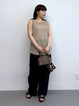 「アイテム（カーゴパンツ）」を使った、hiyotenさん（レディース・162cm）の夏コーディネート