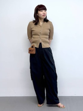 「アイテム（カーゴパンツ）」を使った、hiyotenさん（レディース・162cm）の夏コーディネート