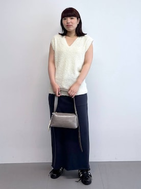 「アイテム（アクセサリー、ブラウン系）」を使った、hiyotenさん（レディース・162cm）の夏コーディネート
