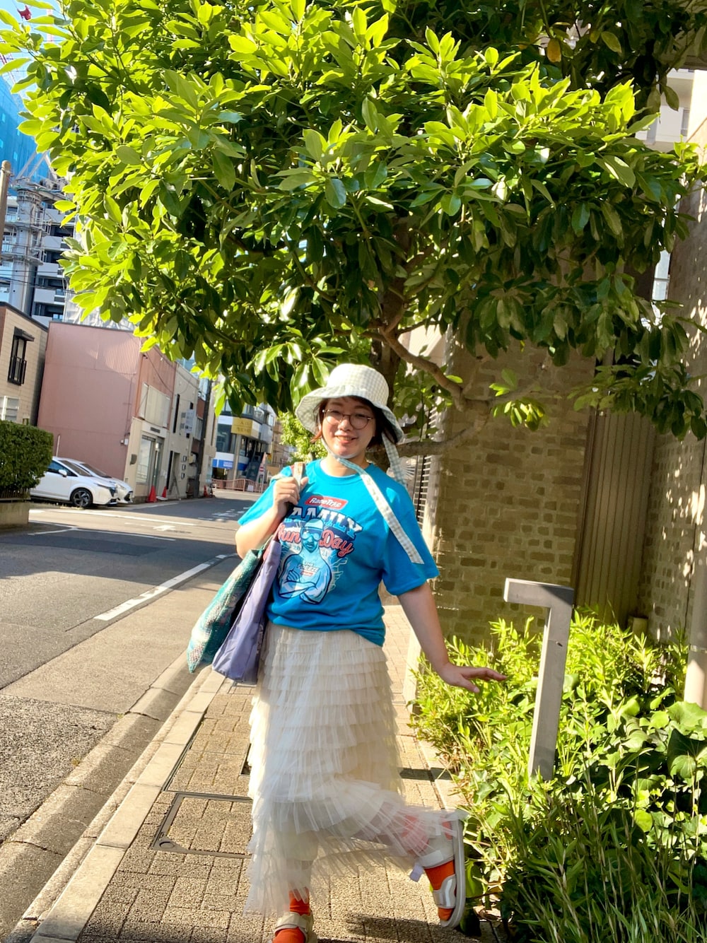 「rpsのチュールティアードロングスカート（スカート、ホワイト系）」を使った、harucoonさん（骨格ウェーブ・レディース・163cm）の夏コーディネートの1枚目の写真
