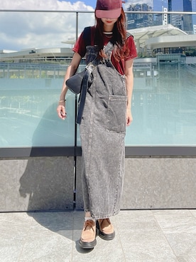 「しまむら（シマムラ）のアイテム（Tシャツ/カットソー）」を使った、qyun000さん（レディース・164cm）の秋コーディネート