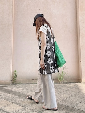 「レイヤードスタイル」｜「しまむら（シマムラ）のアイテム（キャミソール）」を使った、qyun000さん（レディース・164cm）の夏コーディネート