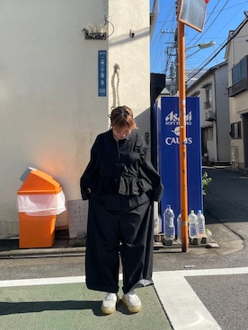 「骨格ウェーブ」｜「アイテム（オールインワン・サロペット）」を使った、yurikaさん（レディース・154cm）の秋コーディネート