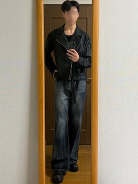 「H&M（エイチ・アンド・エム）のアイテム」を使った、HARUさん（メンズ・188cm）の秋コーディネート