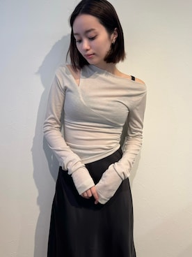 「ワンショルダー」｜「アイテム（アクセサリー）」を使った、h.o.v_officialさん（レディース・160cm）の冬コーディネート