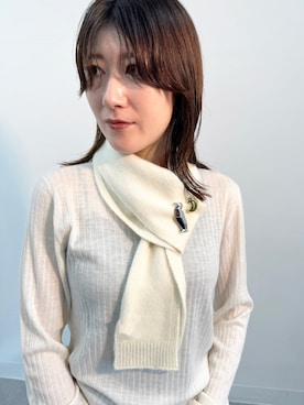「アイテム（ブローチ/コサージュ）」を使った、h.o.v_officialさん（レディース・155cm）の秋コーディネート