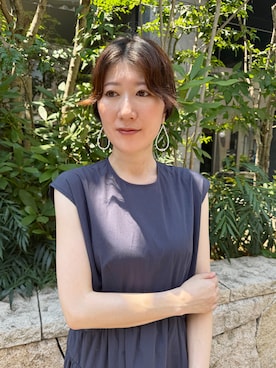 「アイテム（ピアス（両耳用）、ホワイト系）」を使った、h.o.v_officialさん（レディース・155cm）の秋コーディネート