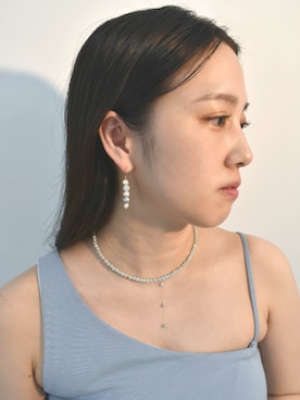 「アイテム（ピアス（両耳用）、ブルー系）」を使った、h.o.v_officialさん（レディース・155cm）の夏コーディネート