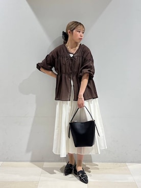 「アイテム（バングル/リストバンド）」を使った、なあさん（レディース・155cm）の夏コーディネート