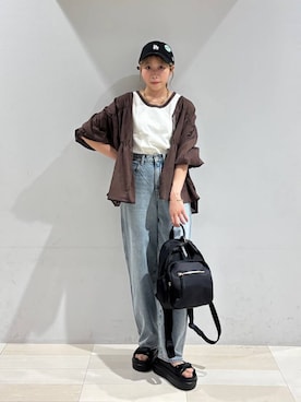 「アイテム（バングル/リストバンド）」を使った、なあさん（レディース・155cm）の夏コーディネート